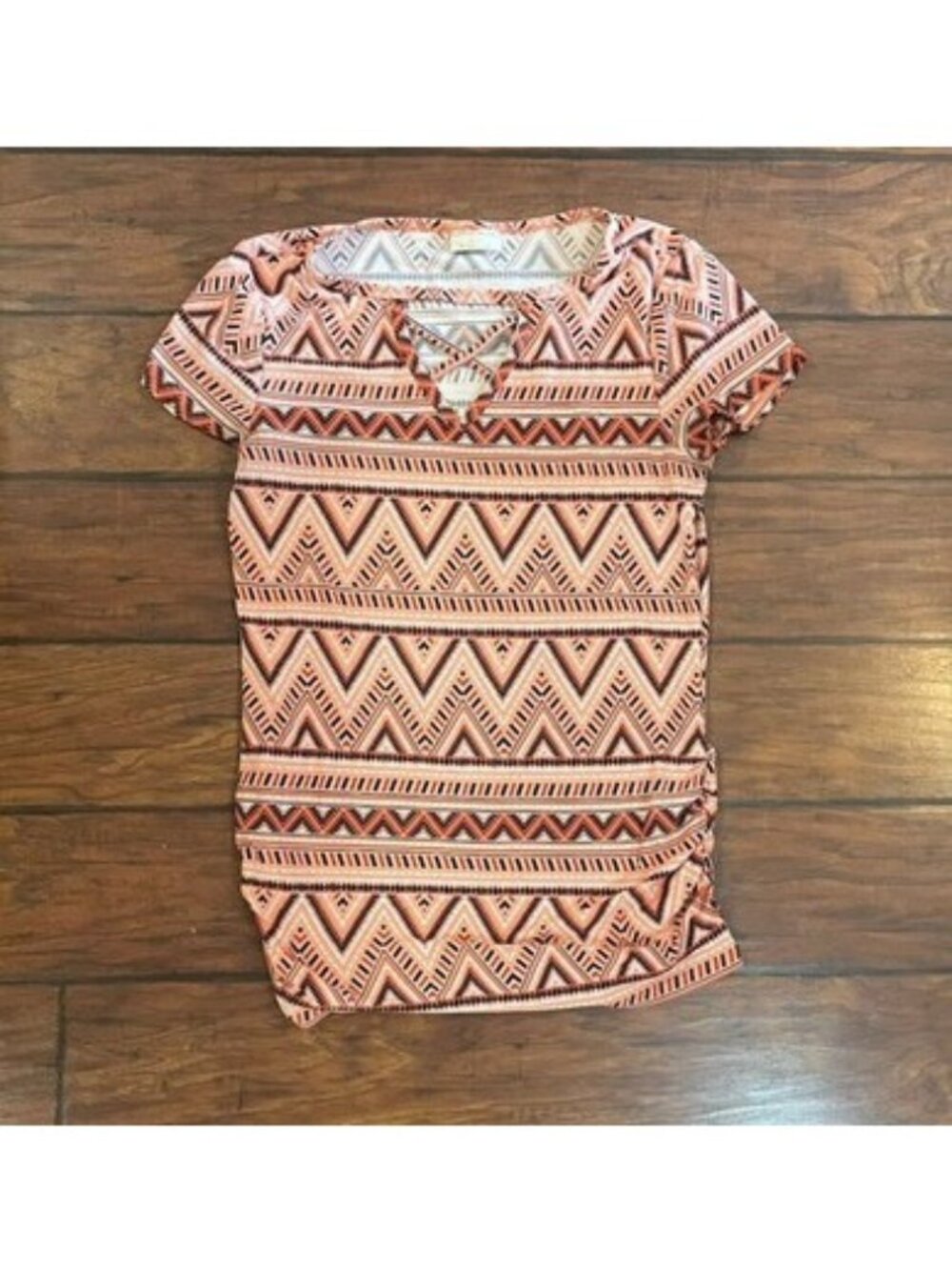 Womens Size XL Tunic Shirt Bobbie Brooks Orange Black Boho CHic Festival Cowgirl